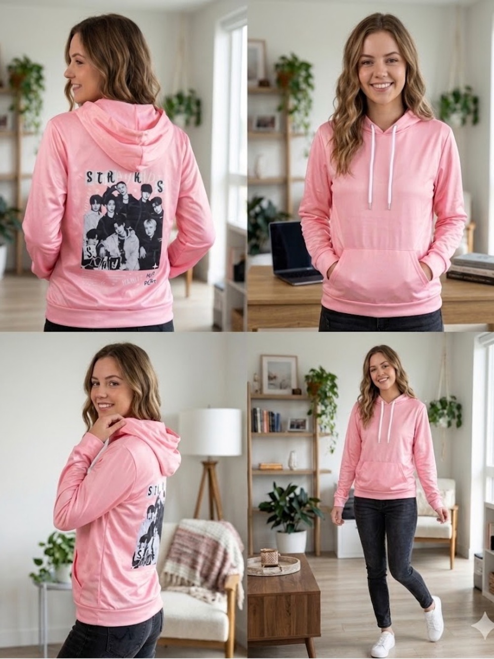 NEW K-pop 🌸🎤🎉 Stray Kids 🎉🎤🌸 Bubblegum Pink Hoodie Sz S